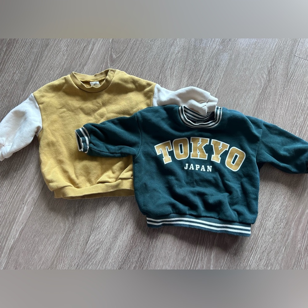 H&M Baby Boy 6M Sweatshirt Bundle - Tokyo Japan & Colorblock